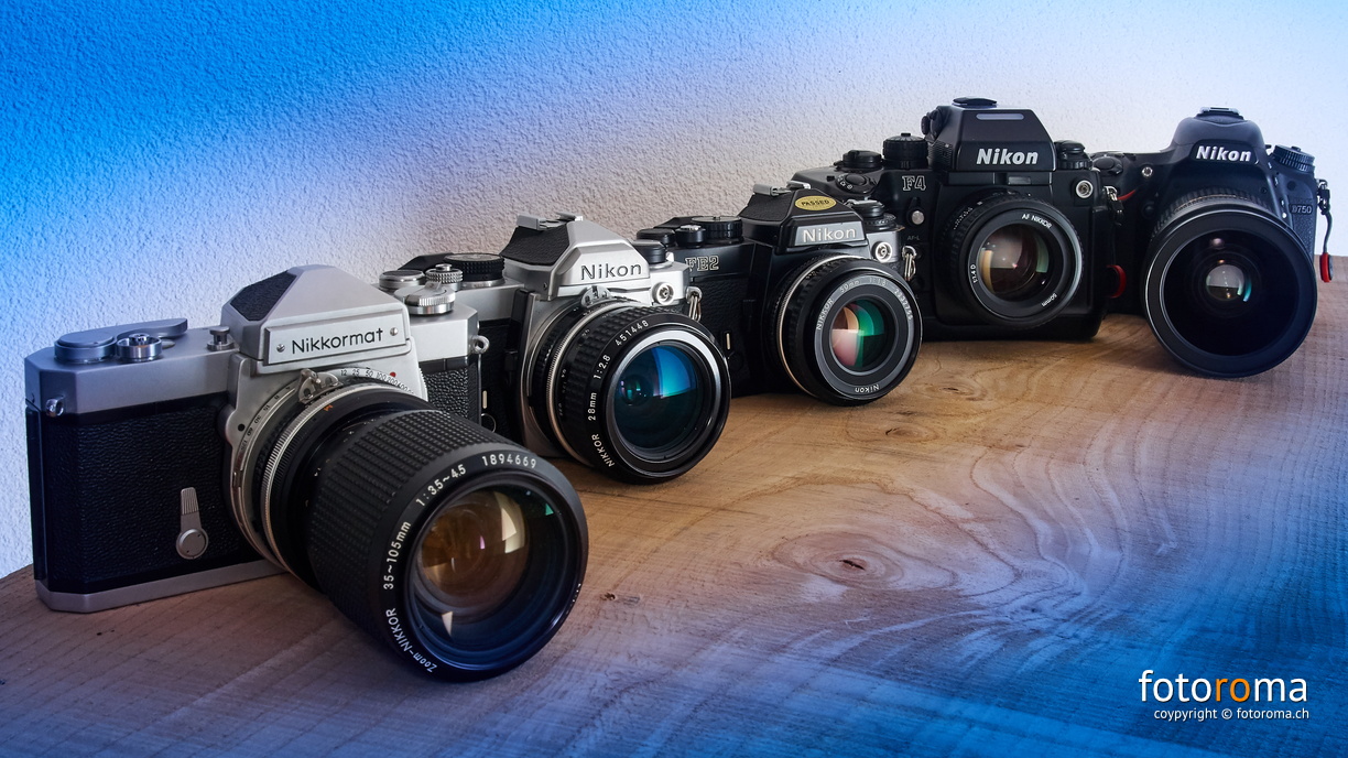 Nikon von Flower Power bis Fake-News
Nikkormat FN: 1965 - 1967
Nikon FM: 1977 - 1982
Nikon FE2: 1983 - 1988
Nikon F4: 1988 - 1996
Nikon D750: 2014
RM-2019-365-133.jpg