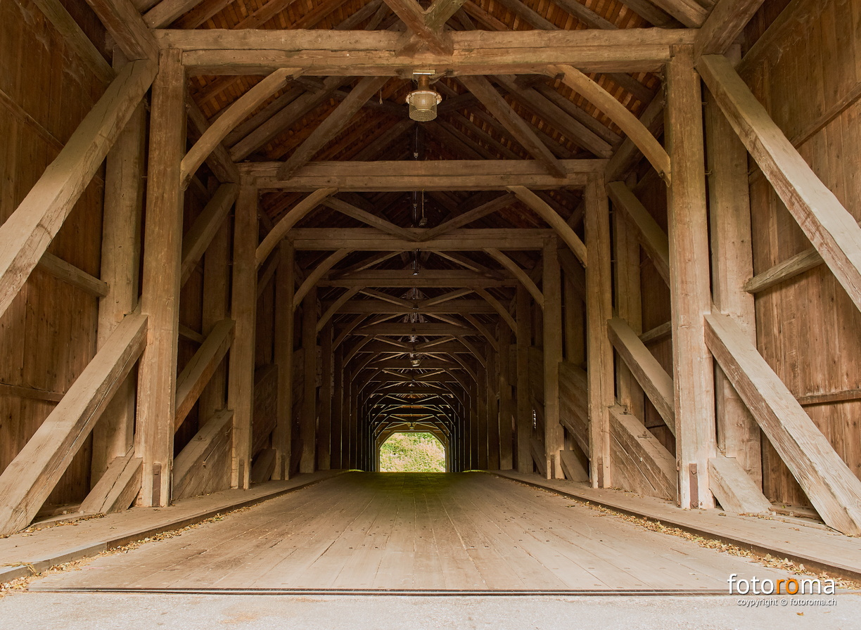 Hasle-Rüegsaubrücke
Baujahr 1839
Die Bogenspannweite beträgt knapp 60 m, sie ist damit die am weitesten gespannte historische Holzbrücke in Europa.
RM-2019-365-285.jpg